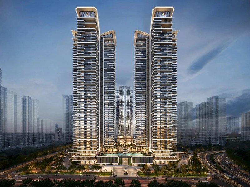 Sattva Lago tower exterior glass facade Neopolis Kokapet